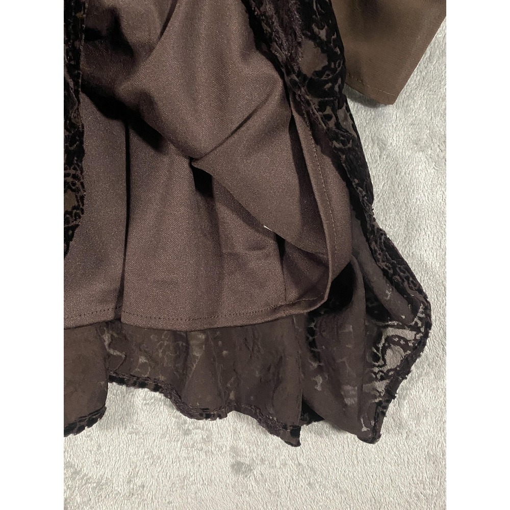 Umgee Dress Womens Sz M Brown Velvet Burnout‎ Stretch Boho Whimsigoth Night Out - Picture 8 of 13